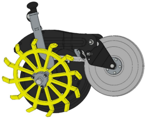 Roata cu colti inclinati pentru inchiderea brazdei din otel